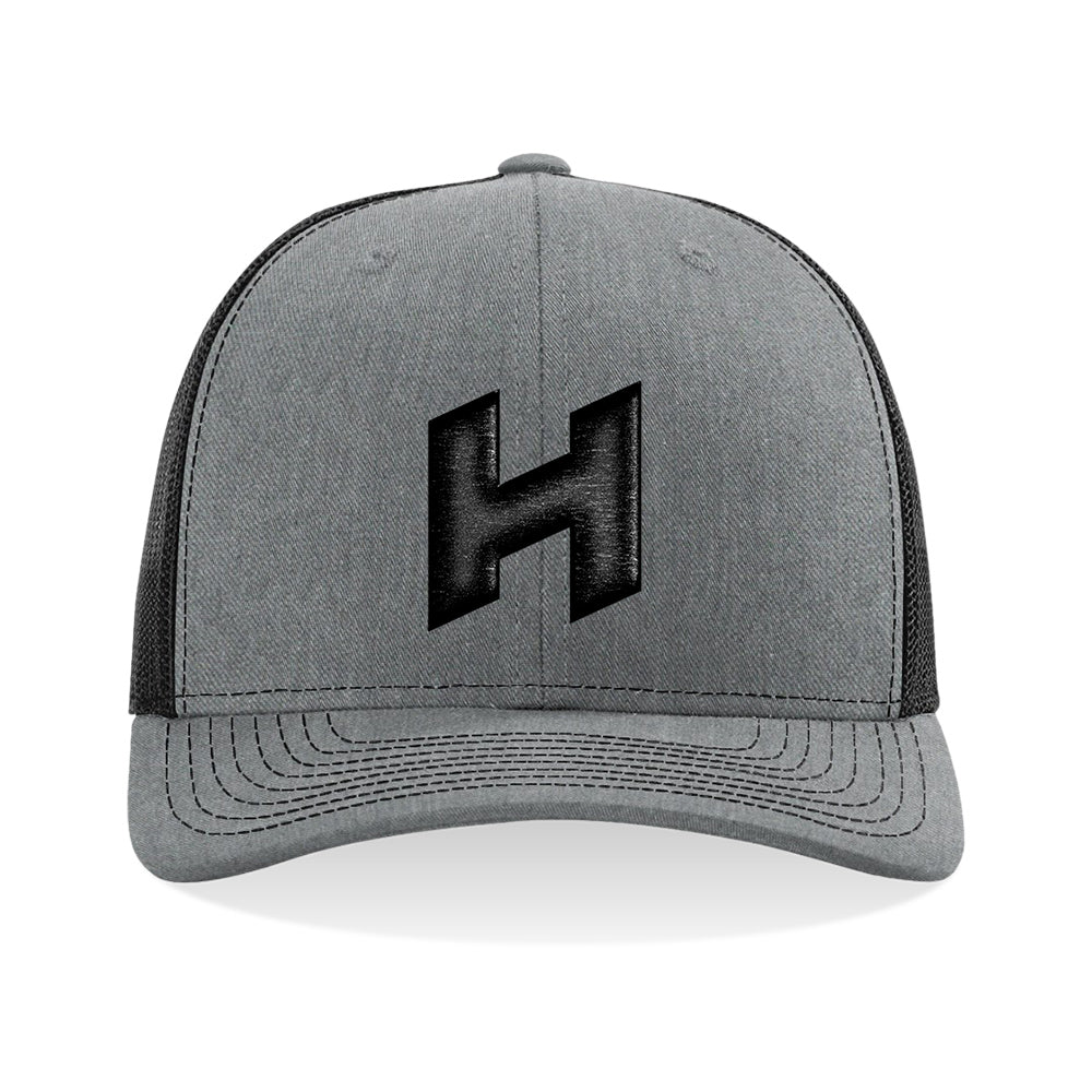 Hilbers 3D Embroidered Heather Greyl/Black Trucker Hat - OSFM - 112