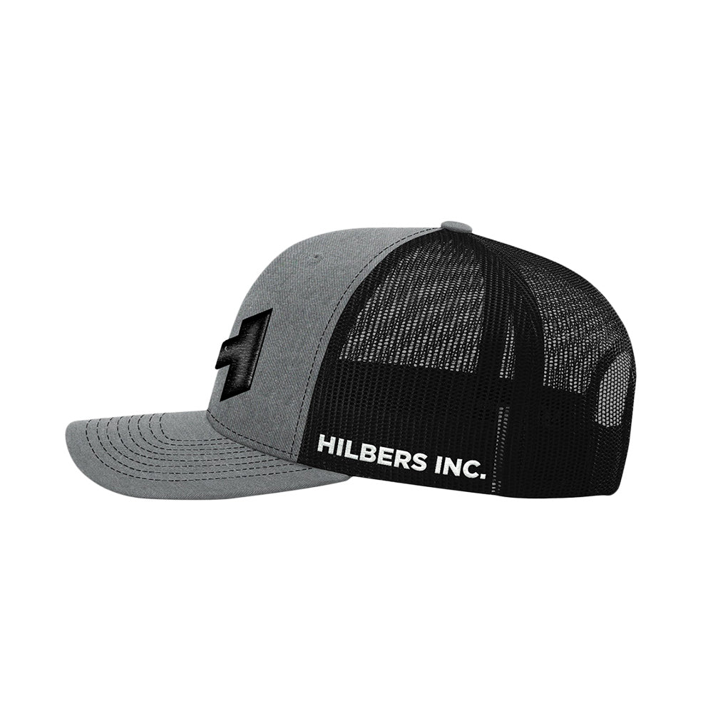 Hilbers 3D Embroidered Heather Greyl/Black Trucker Hat - OSFM - 112