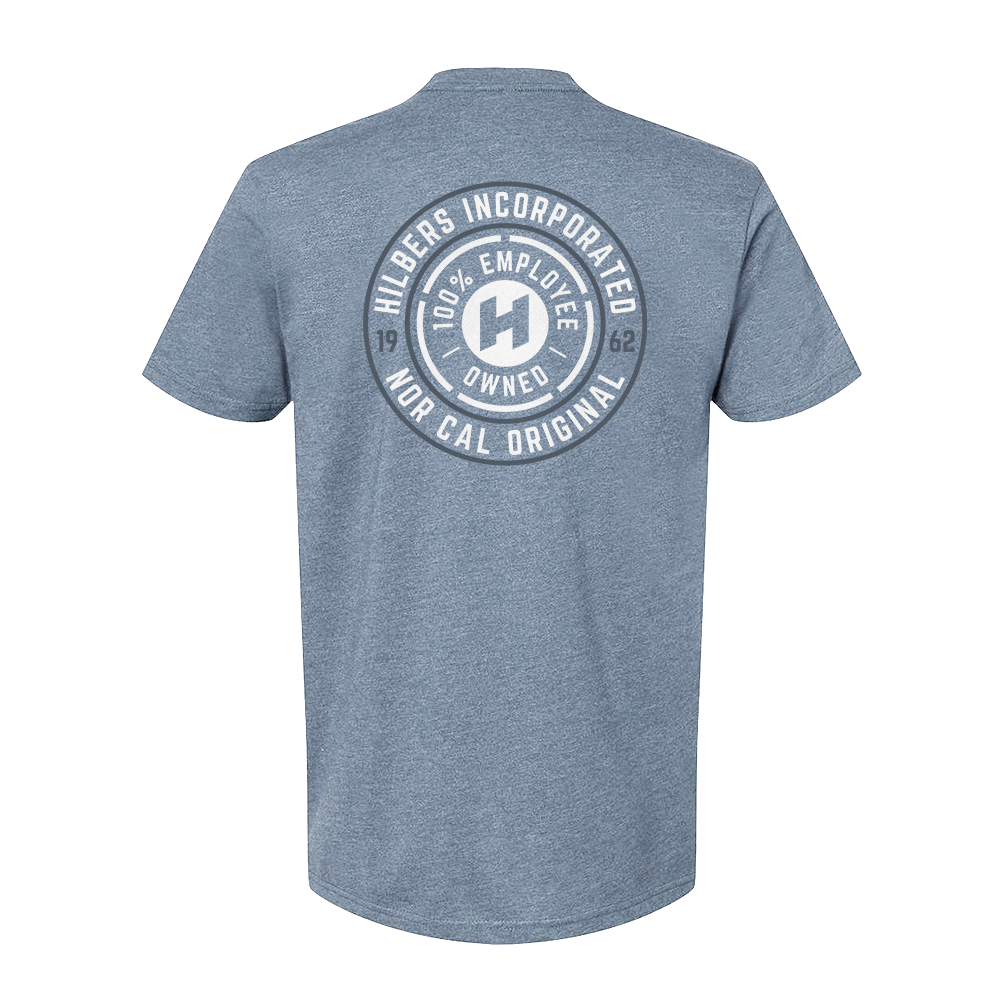 Hilbers Employee Owned Flint Heather Blue T-Shirt - DM108