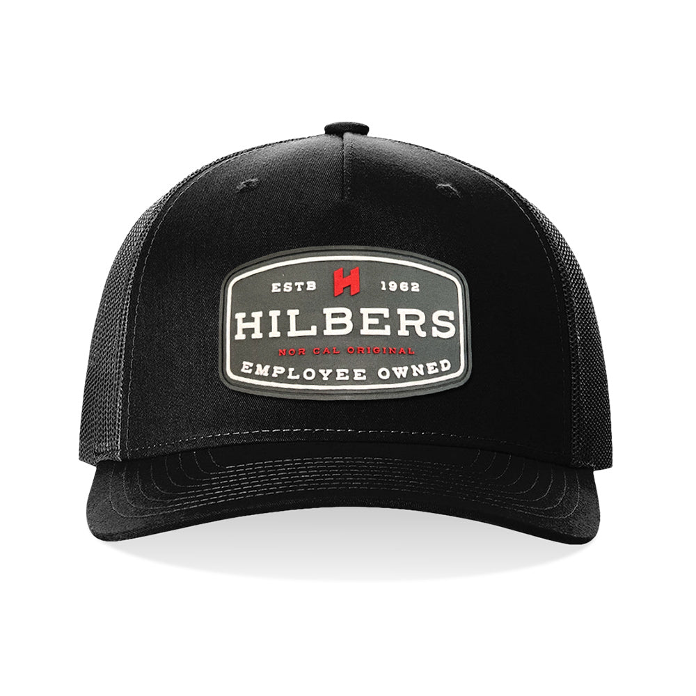 Hilbers Rubber Patch Black Trucker Hat - OSFM - 112FP