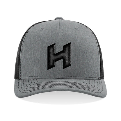 Hilbers 3D Embroidered Heather Greyl/Black Trucker Hat - OSFM - 112