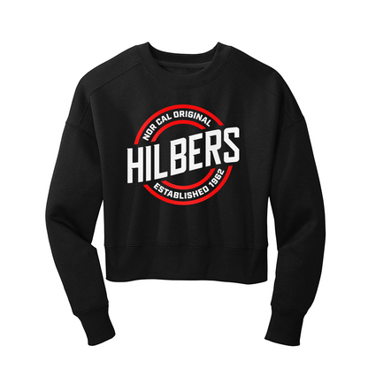 Hilbers ESTB 1962 Women's Black Cropped Crew Sweatshirt - DT1105