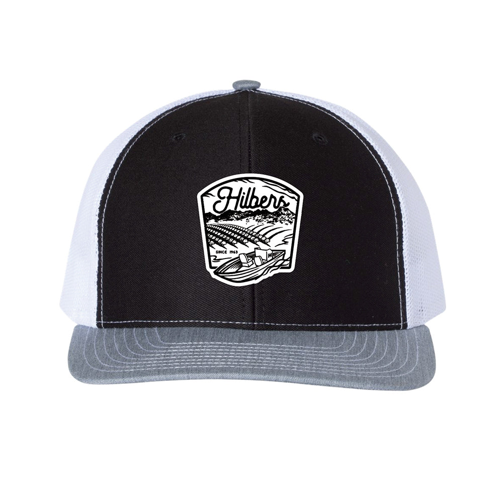 Hilbers Boat Patch Black/White/Heather Trucker Hat - OSFM - 112