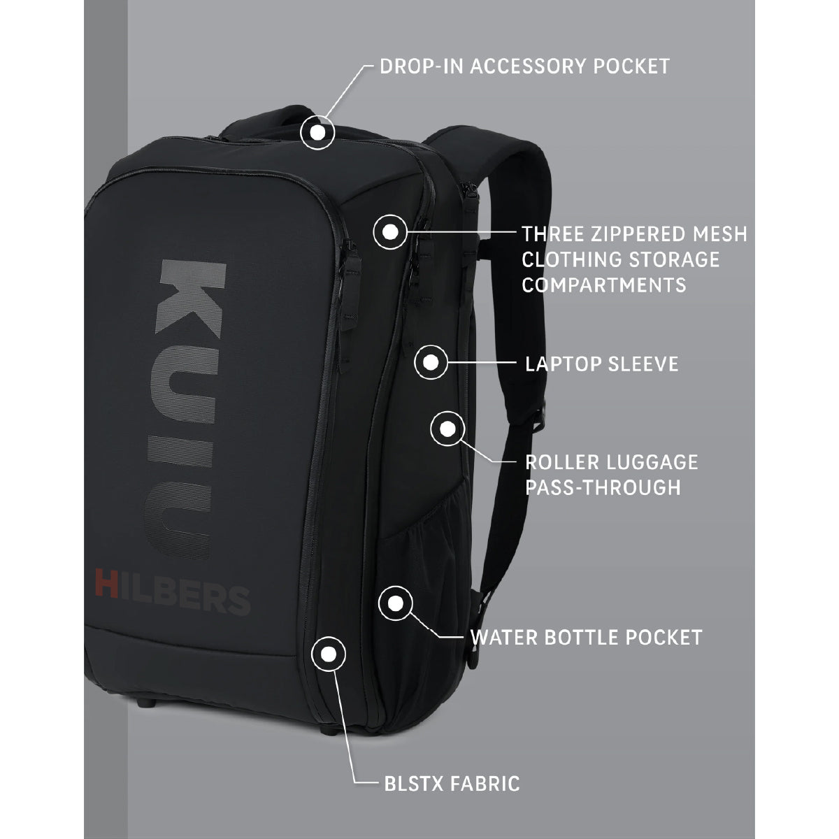 Hilbers Logo KUIU Waypoint Travel Black Backpack