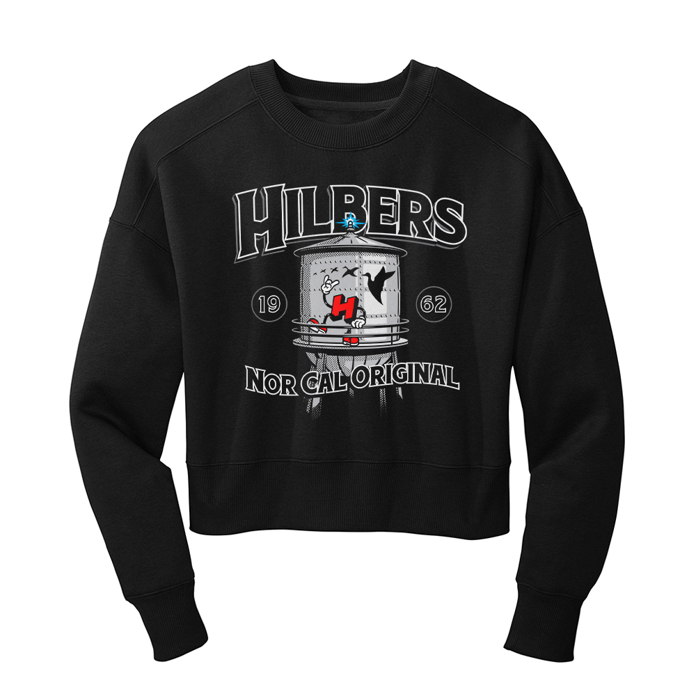 Hilbers Leroy Water Tower Women's Black Cropped Crew Sweatshirt - Multiple Colorways