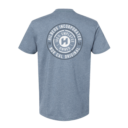 Hilbers Employee Owned  Flint Heather Blue T-Shirt - DM108