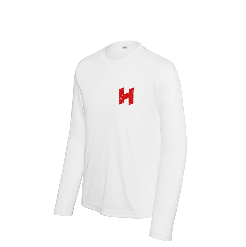 Hilbers Nation Red/Black Youth White UPF Long Sleeve Shirt - YST350LS