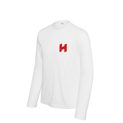 Hilbers Nation Red/Black Youth White UPF Long Sleeve Shirt - YST350LS