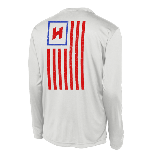 Hilbers Nation Red/Blue White UPF Long Sleeve Shirt - ST350LS