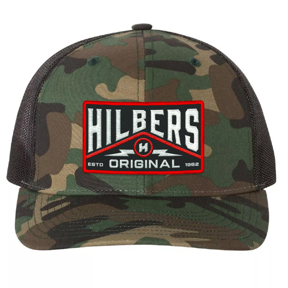 Hilbers Lightning Camo/Black Trucker Hat - OSFM - 112P