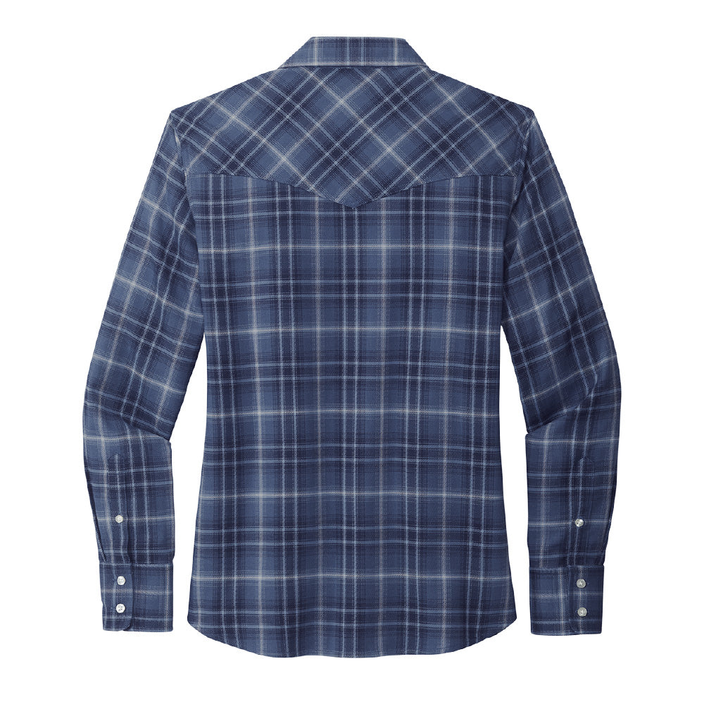 Hilbers Logo Women's Port Authority® Long Sleeve Ombre Plaid Shirt