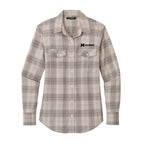 Hilbers Logo Women's Port Authority® Long Sleeve Ombre Plaid Shirt