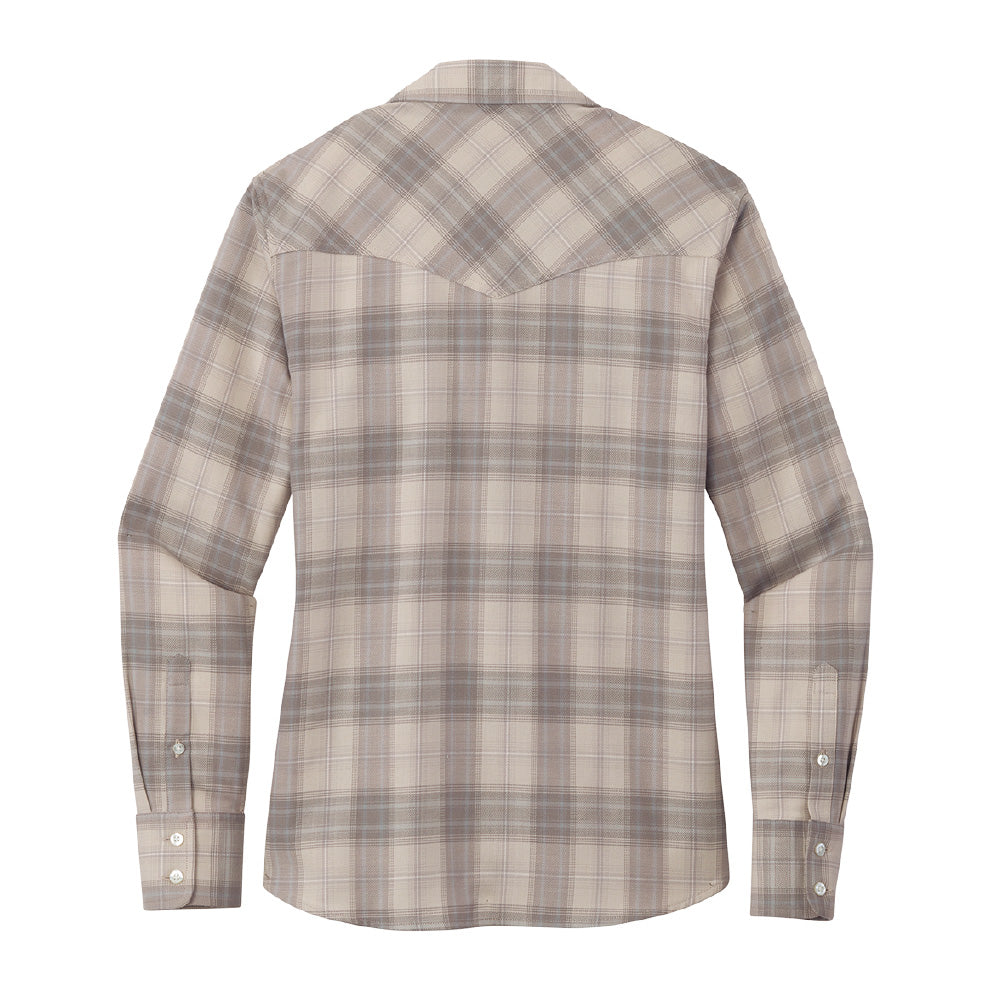 Hilbers Logo Women's Port Authority® Long Sleeve Ombre Plaid Shirt