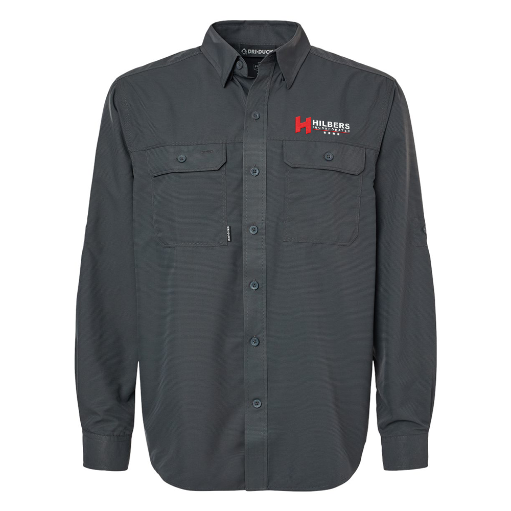 Hilbers Button-Up 2.8 oz., 100% Polyester Long Sleeve Shirt - 4441 - Multiple Colors Available